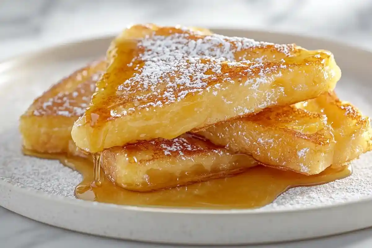 Cracker Barrel French toast served with powdered sugar and syrup