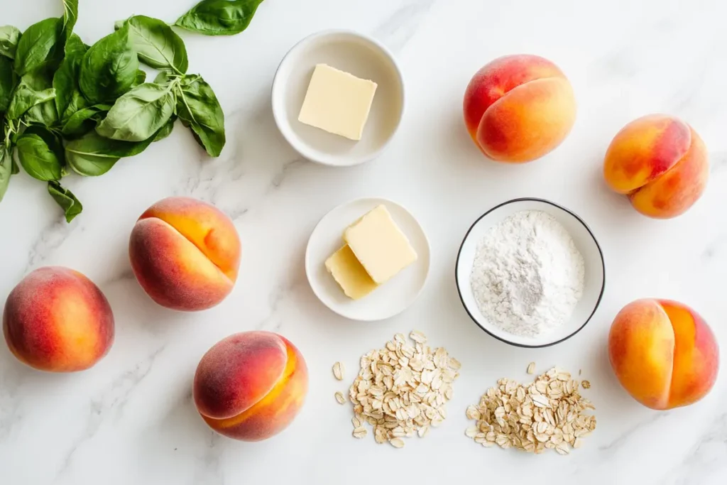 Fresh baking ingredients on white marble