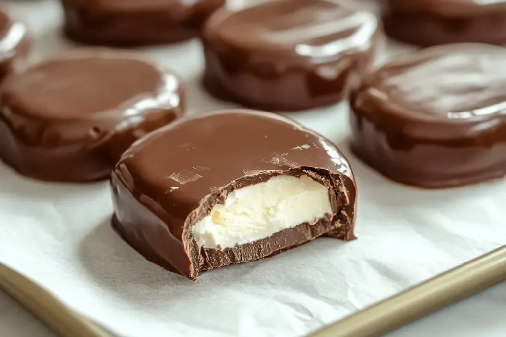 Finished homemade Eskimo Pie popsicles on a tray	