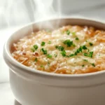 French Onion Rice served in a bowl